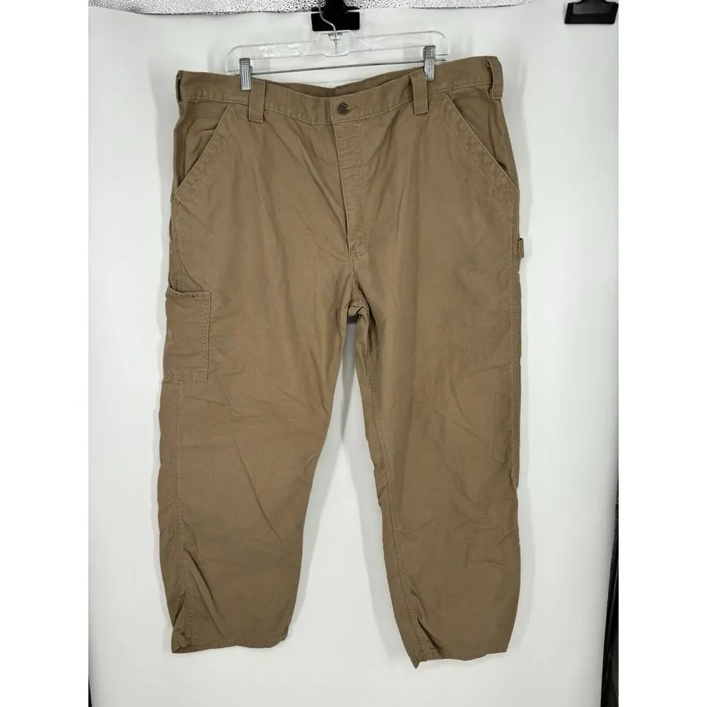 Carhartt‎ Carpenter Pants Original Dungaree Fit B151 DKH Khaki Canvas Size 42x30